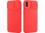 Custodia Cadorabo Per Apple Iphone Xr Custodia Protettiva In Tpu Rosso Custodia Cover Protezione Fotocamera