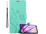 Cadorabo Cover Per Samsung Galaxy A03S Cover Protettiva In Turchese Cover Protettiva Cover Per Telefono Cellulare Cover Fiori Custodia Fiore