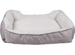 Intirilife, Soffice Lettino In Peluche Grigio - 50 X 40 X 13 Cm - Morbido Cuscino Antiscivolo Per Cani E Gatti, Comodo Divano Per Cani E Gatti
