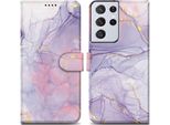 Cadorabo Custodia Protettiva Per Samsung Galaxy S21 Ultra Case Design Viola Custodia Per Telefono Cellulare Custodia Protettiva Custodia Magnetica Cover