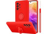 Cadorabo Custodia Per Samsung Galaxy A73 5G Custodia Protettiva In Rosso Custodia Per Cellulare Tpu Custodia Cover