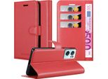 Cadorabo Custodia Per Oneplus Nord Ce 2 5G Custodia Protettiva In Rosso Custodia Per Cellulare Custodia Cover Chiusura Magnetica