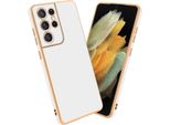 Cadorabo Cover Protettiva Per Samsung Galaxy S21 Ultra Cover In Bianco Cover Telefono Cellulare Tpu Silicone Fotocamera Protezione Caso