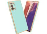 Cadorabo Custodia Protettiva Per Samsung Galaxy Note 20 Cover In Verde Copertura Del Telefono Cellulare Tpu Silicone Fotocamera Protezione Caso