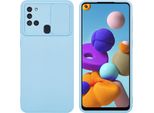Cadorabo Custodia Per Samsung Galaxy A21S Custodia Protettiva In Blu Custodia Del Telefono Cellulare Tpu Custodia Cover Fotocamera Protezione