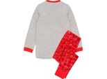 Peppa Pig - Pigiama Per Bambina - Disegno Natalizio NS6560 (86) (Rosso/Grigio)