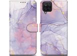 Cadorabo Custodia Protettiva Per Samsung Galaxy A12 / M12 Case Design Viola Custodia Per Telefoni Cellulari Custodia Protettiva Custodia Magnetica Custodia Cover