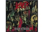 Slayer - Taglia Standard - Toppa "Reign In Blood"" - Poliestere RO4723 (Taglia Unica) (Nero/Rosso)"