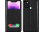 Cadorabo Custodia Protettiva Per Samsung Galaxy A21S Cover In Nero Custodia Del Telefono Cellulare Book Case Cover Etui