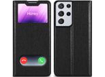 Cadorabo Custodia Protettiva Per Samsung Galaxy S21 Ultra Cover In Nero Custodia Per Telefono Cellulare Custodia A Libro Cover Etui