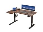 Hilodesk 150Cm L-Form Scrivania Elettrica, Scrivania A Forma L 150 Cm Regolabile In Altezza, Scrivania Seduta E Stante Per Ufficio Casa, Marrone