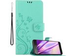 Cadorabo Cover Per Sony Xperia XZ1 Compact Cover Protettiva In Turchese Cover Protettiva Cover Cellulare Cover Case Fiori Fiore