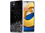 Custodia Cadorabo Per Xiaomi Poco M4 Pro 5G In Nero Con Glitter Custodia Protettiva In Silicone Tpu Flessibile Con Glitter Scintillanti Custodia Cover Etui Per Cellulare