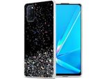 Custodia Cadorabo Per Oppo A92 In Nero Con Glitter Custodia Protettiva In Silicone Tpu Flessibile Con Glitter Scintillanti Custodia Cover Per Telefono Cellulare