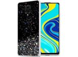 Custodia Cadorabo Per Xiaomi Redmi Note 9 Pro / Note 9S In Nero Con Glitter Custodia Protettiva In Silicone Tpu Flessibile Con Glitter Scintillanti Custodia Cover Per Telefono Cellulare