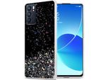 Custodia Cadorabo Per Oppo Reno6 5G In Nero Con Glitter Custodia Protettiva In Silicone Tpu Flessibile Con Glitter Scintillanti Custodia Cover Per Telefono Cellulare