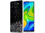 Custodia Cadorabo Per Xiaomi Redmi Note 9 In Nero Con Glitter Custodia Protettiva In Silicone Tpu Flessibile Con Glitter Scintillanti Custodia Cover Per Telefono Cellulare