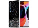 Custodia Cadorabo Per Xiaomi Mi 10 / Mi 10 Pro In Nero Con Glitter Custodia Protettiva In Silicone Tpu Flessibile Con Glitter Scintillanti Custodia Cover Per Cellulare