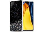 Custodia Cadorabo Per Xiaomi Redmi Note 10 5G / Poco M3 Pro 5G In Nero Con Glitter Cover Protettiva In Silicone Tpu Flessibile Con Glitter Scintillanti Custodia Cover Per Cellulare