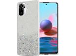 Custodia Cadorabo Per Xiaomi Redmi Note 10 4G / Redmi Note 10S In Trasparente Con Glitter Cover Protettiva In Silicone Tpu Flessibile Con Glitter Scintillanti Custodia Cover Telefono Cellulare