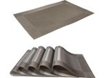 Intirilife 6X Tovaglietta In Pvc Grigio - 45 X 30 Cm - Tovaglietta Da Tavolo Sottobicchiere Lavabile Resistente Al Calore Per Tavolo Da Pranzo Cucina