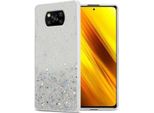 Custodia Cadorabo Per Xiaomi Poco X3 Nfc In Trasparente Con Glitter Custodia Protettiva In Silicone Tpu Flessibile Con Glitter Scintillanti Custodia Cover Etui Per Cellulare
