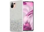 Custodia Cadorabo Per Xiaomi Mi 11 Lite (4G / 5G) / 11 Lite Ne In Trasparente Con Glitter Cover Protettiva In Silicone Tpu Flessibile Con Glitter Scintillanti Custodia Cover Telefono Cellulare