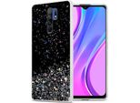 Custodia Cadorabo Per Xiaomi Redmi 9 In Nero Con Glitter Custodia Protettiva In Silicone Tpu Flessibile Con Glitter Scintillanti Custodia Cover Per Telefono Cellulare