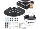 Intirilife 2X Mensola Per Doccia Mensola Per Doccia In Nero - 30 X 22,5 X 4,5 Cm - Mensola Per Bagno Mensola Angolare Con 2 Ganci, Da Forare O Incollare