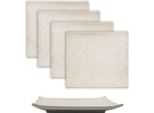 Intirilife 4X Piatto Da Portata Per Sushi In Porcellana Bianca - 26 X 23,4 X 3,8 Cm - Piatti Da Portata Per Sushi Giapponese Fatti A Mano Rettangolare