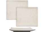 Intirilife 2X Piatto Da Portata Per Sushi In Porcellana Bianca - 26 X 23,4 X 3,8 Cm - Piatto Da Portata Per Sushi Giapponese Fatto A Mano Rettangolare