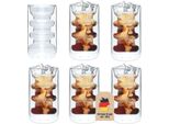Intirilife 6X Bicchieri Termici A Doppia Parete - Stile Scanalato - Capacità 260 Ml - Soffiato A Bocca Isolato Per Latte Macchiato, Come Bicchiere Da Tè O Da Caffè Con Manico