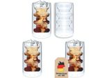 Intirilife 4X Bicchiere Termico A Doppia Parete - Stile Scanalato - Capacità 260 Ml - Soffiato A Bocca Isolato Per Latte Macchiato, Come Bicchiere Da Tè O Da Caffè Con Manico