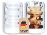 Intirilife 2X Bicchiere Termico A Doppia Parete - Stile Scanalato - Capacità 190 Ml - Isolato Soffiato A Bocca Per Latte Macchiato, Come Bicchiere Da Tè O Da Caffè Con Manico
