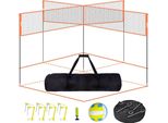 4-Wege-Volleyballnetz - Verstellbares Volleyball-Spielset mit Ball-Tragetasche