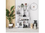 Decortie Karmato Libreria Moderna Espositore Effetto Marmo Bianco 96 X 26 X 169 Cm