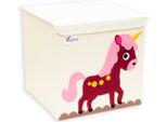 Intirilife Scatola Portaoggetti Con Coperchio Per Bambini - 35 X 33,5 X 33 Cm - Motivo Cavallo - Contenitore Cubo Per Giocattoli Coperte Vestiti Compatibile Con Gli Scaffali Kallax