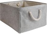 Cestino Portaoggetti Intirilife Con Maniglia In Grigio - 41 X 31,5 X 21 Cm - Piegato 41 X 33,5 X 5,5 Cm - Pratico Contenitore Per Scaffali Come Decorazione Con Coperchio