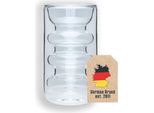 Bicchiere Termico A Doppia Parete Intirilife - Stile Scanalato - Capacità 260 Ml - Soffiato A Bocca Isolato Per Latte Macchiato, Come Bicchiere Da Tè O Da Caffè Con Manico