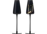 Intirilife 2X Bicchiere Da Champagne Dal Design Moderno In Nero - Capacità 220 Ml - Bicchiere Da Prosecco Champagne Lavabile In Lavastoviglie Vetro Di Cristallo Antiurto