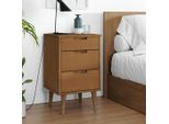 Vidaxl Comodino Molde Brown 40X35X65 Cm In Legno Di Pino Massiccio