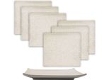 Intirilife 6X Piatto Da Portata Per Sushi In Porcellana Bianca - 26 X 23,4 X 3,8 Cm - Piatti Da Portata Per Sushi Giapponese Fatti A Mano Rettangolare