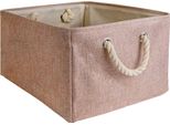 Intirilife Cestino Portaoggetti Con Maniglia In Rosa - 41 X 31,5 X 21 Cm - Piegato 41 X 33,5 X 5,5 Cm - Pratico Contenitore Per Scaffali Come Decorazione Con Coperchio
