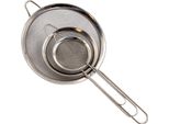 Intirilife Setaccio Da Cucina 3X - Diametro 8 / 12 / 18 Cm - Set Di Setacci A Maglia Fine In Acciaio Inox Per Cucinare E Cuocere Con Manico In Filo Di Ferro Setaccio A Maglia Per Farina Zucchero Cocktail Setaccio Per Minestre