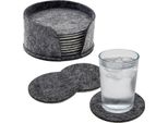 Intirilife 8X Sottobicchieri In Feltro Con Supporto In Feltro In Grigio - Sottobicchieri 10 X 0,5 Cm - Sottobicchieri Per Bottiglie Di Vetro Per Tazze, Ciotole E Altro Ancora