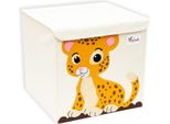 Intirilife Scatola Portaoggetti Con Coperchio Per Bambini - 35 X 33,5 X 33 Cm - Motivo Tigre - Contenitore Cubo Per Giocattoli Coperte Vestiti Compatibile Con Gli Scaffali Kallax