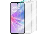Cadorabo 3X Pellicola Protettiva Per Oppo A78 5G In Crystal Clear Pellicola Protettiva Temperata Blindata Per Schermo