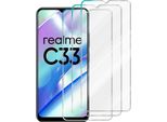 Cadorabo 3X Pellicola Protettiva Per Realme C33 In Crystal Clear Pellicola Protettiva Temperata Blindata Per Schermo