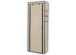 Armadio Pieghevole Intirilife 170X58X28 Cm In Crema Beige - Con Cerniera Armadio In Stoffa Armadio Scarpiera Con 9 Scomparti - Armadio Da Campeggio Armadio In Tessuto