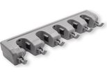 Intirilife Porta Scopa Porta Attrezzi Per La Foratura In Plastica Grigio - 42,5 X 11,5 X 6,5 - Supporto Da Parete Organizzatore Con 5 Supporti Supporto Per Attrezzi Da Giardino Da Parete